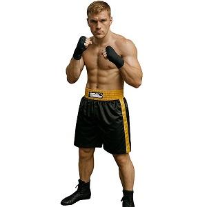 FIGHT-FIT - Short de Boxe / Noir-Jaune / Medium