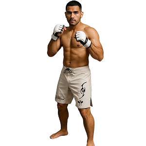 FIGHT-FIT - Short de MMA / Brazilian / Blanc  / Medium