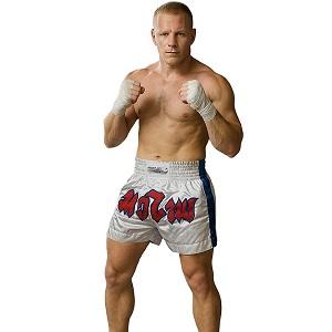 FIGHTERS - Shorts de Muay Thai / Blanc / Large
