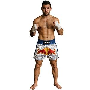 FIGHTERS - Shorts de Muay Thai / Bulls  / Blanc-Bleu / Medium