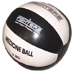 FIGHTERS - Balle médicale / Cuir Synthétique / Noir-Blanc / 3 kg