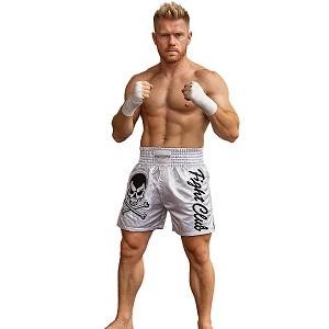 FIGHTERS - Muay Thai Shorts / Fight Club Skull / Blanc / XL