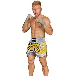 FIGHTERS - Shorts de Muay Thai / Argent-Gris / Medium