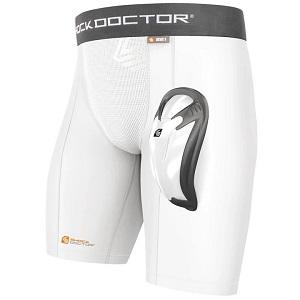 Shock Doctor - Short de compression avec garde-aine Bioflex / Blanc / Large